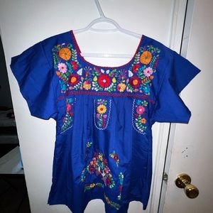Embroidered flower shirt